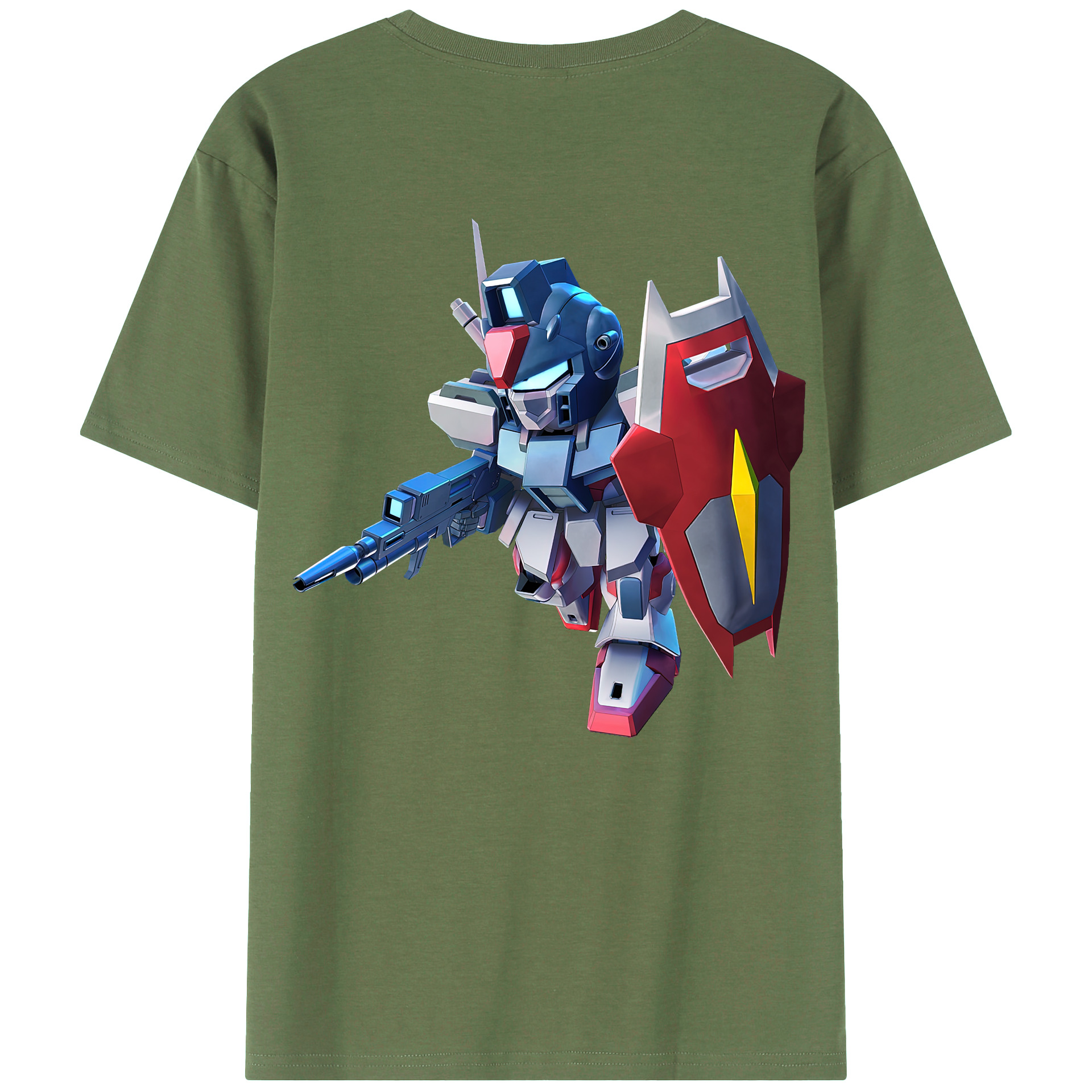 （画像用） 機動戦士ガンダム Mobile Suit Gundam 綿100％ メンズ半袖Tシャツ（バックプリント） 通気性